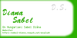 diana sabel business card